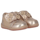 Baby Girls Rose Gold Floral Trainers, 1, hi-res